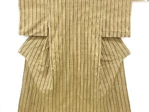 リサイクル　変わり縞模様織り出し手織り節紬着物